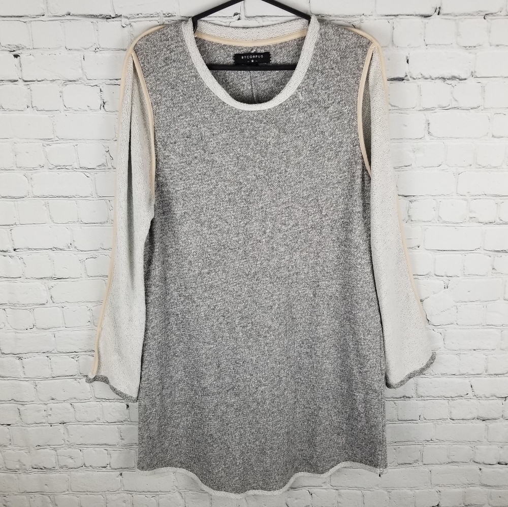 BY CORPUS | scoop neck long sleeve knit tunic top